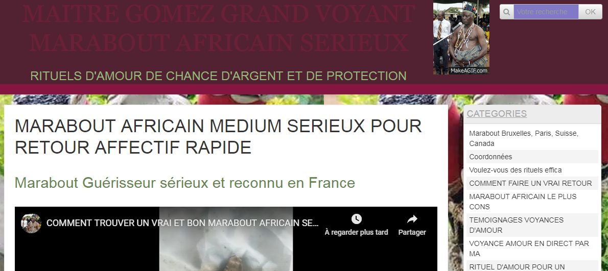 Grand marabout et voyant africain 